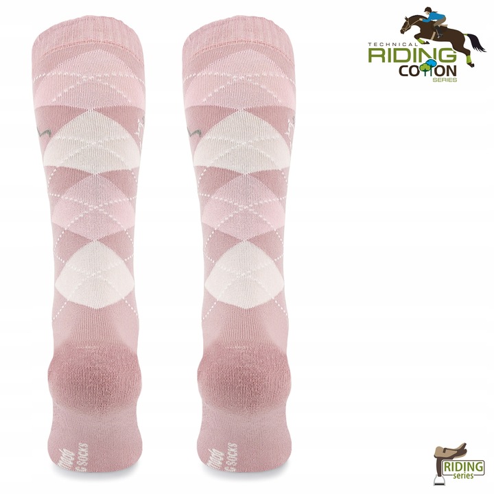 Skarpety jeździeckie w romby podkolanówki na konie 80% bawełny Comodo
