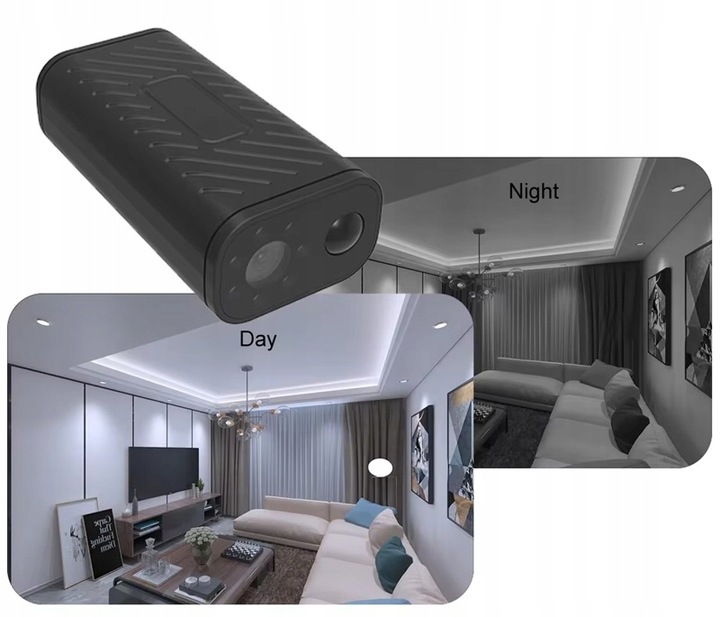 Mini kamera zewnętrzna wifi zdalny podgląd podczerwień 7 dni