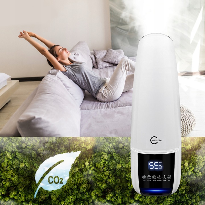 Nawilżacz powietrza DUŻY AUTOMATYCZNY AROMATERAPIA 4w1 3 OLEJKI FILTR PILOT