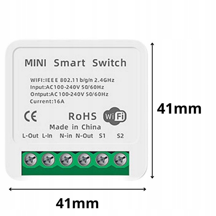 PRZEKAŹNIK WIFI TUYA Włącznik dopuszkowy 16A Smart Life Sterownik światła