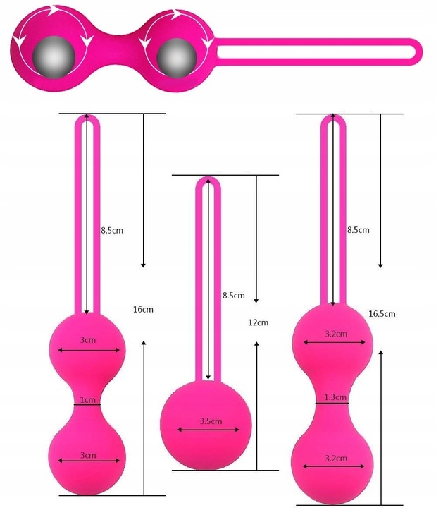 ZESTAW HYPOALERGICZNYCH KULEK GEJSZY, SILIKONOWE KULKI DO MIĘŚNI KEGLA