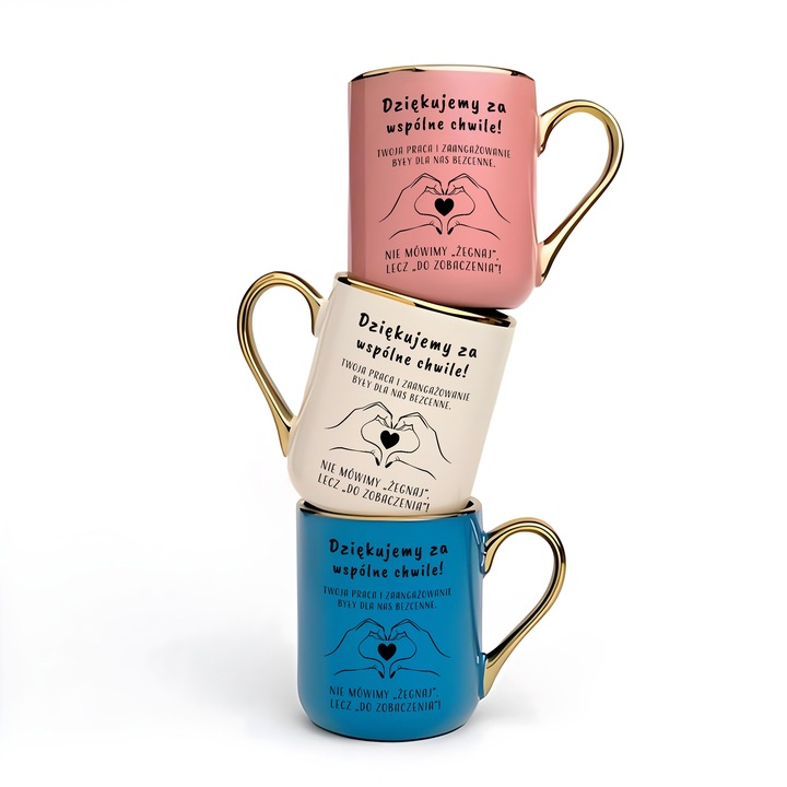 KUBEK W PUDEŁKU PREZENT POŻEGNANIA ODEJŚCIA DLA KOLEŻANKI PRACY SERCE Z RĄK