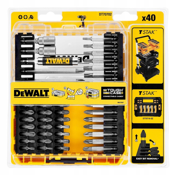 DEWALT ZESTAW BITÓW KOŃCÓWEK DO WKRĘCANIA PHILIPS POZIDRIV TORX