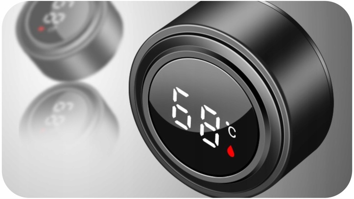 TERMOS KUBEK TERMICZNY BIDON NA KAWĘ HERBATĘ LED 500ML DUŻY SZCZELNY SMART