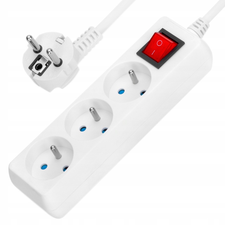 PRZEDŁUŻACZ LISTWA SIECIOWA ZASILAJĄCA GRUBY KABEL UZIEMIENIE 3