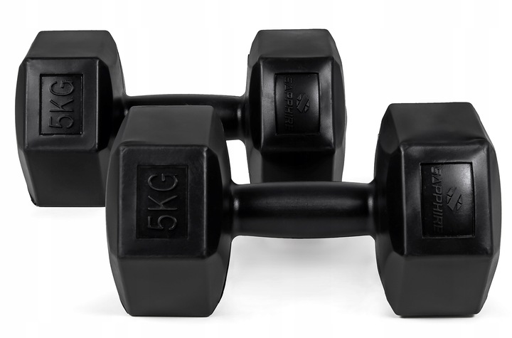 HANTLE hantelki CIĘŻARKI 2x5KG ZESTAW do ćwiczeń fitness BITUMICZNE