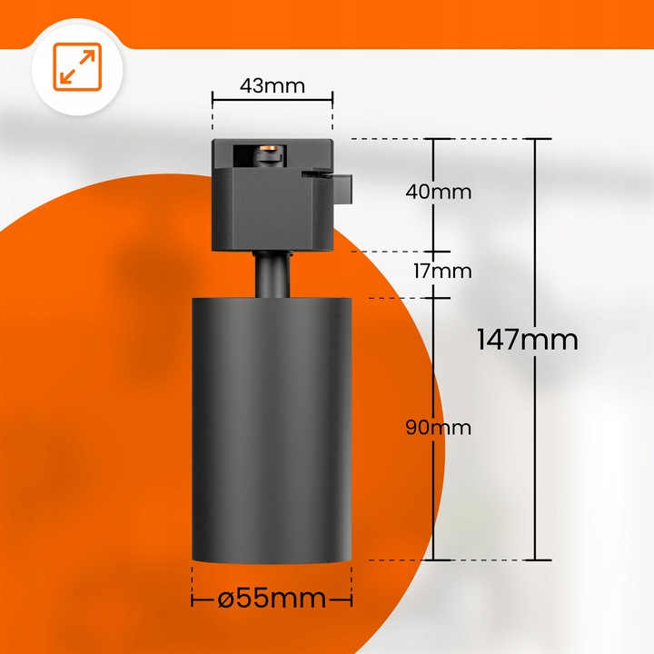 Zestaw Szynoprzewód Szyna 1m + 4x Oprawa Halogenowa LED GU10 Lampa