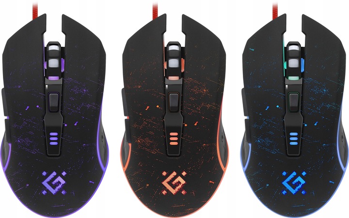 MYSZKA PRZEWODOWA GAMINGOWA DLA GRACZY PODŚWIETLENIE LED 7200 DPI