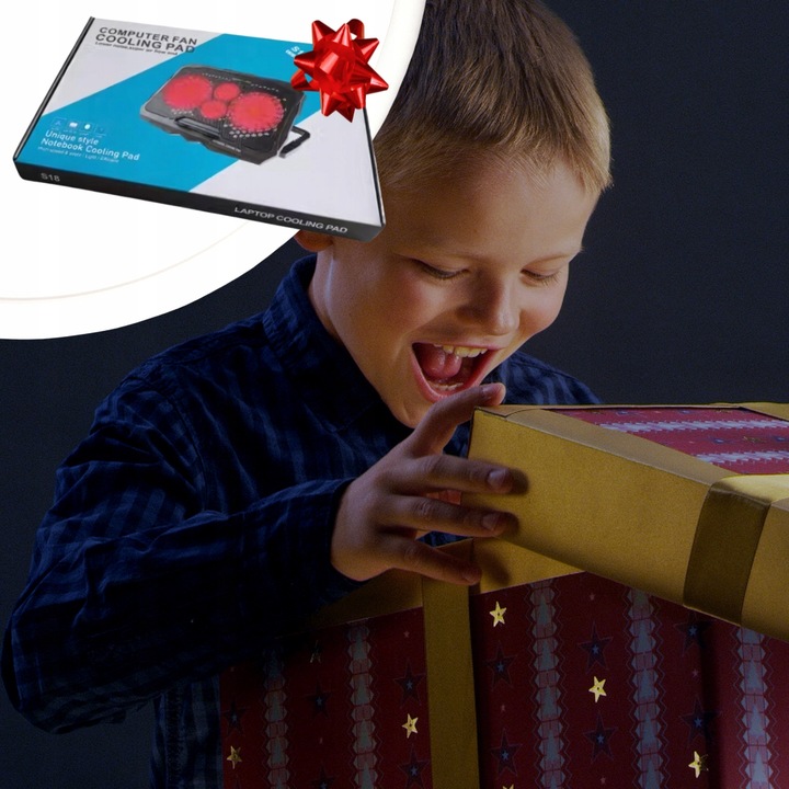 PODSTAWKA CHŁODZĄCA POD LAPTOPA WIATRAK DO KOMPUTERA NOTEBOOKA RGB 12-17"