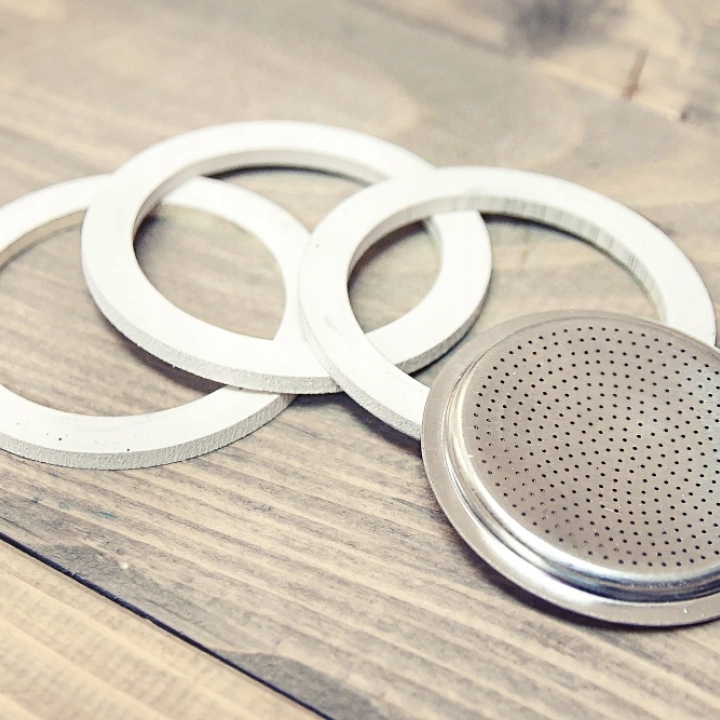 Uszczelki + sitko do kawiarek alu. Bialetti pojemn