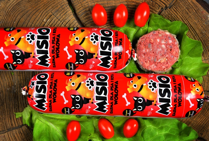 Karma dla Psa Psów Baton Mięsny MISIO 83% Mięsa 19x1KG Uniwersalna Mokra