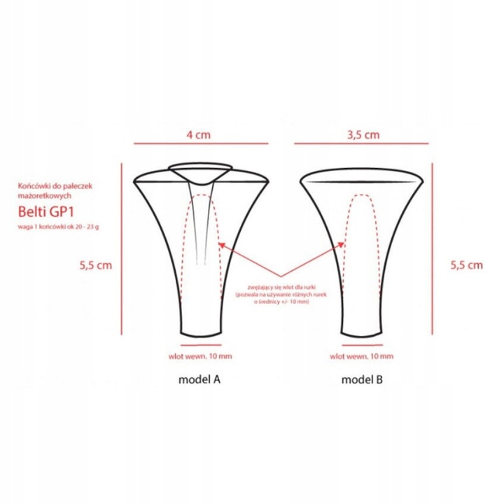 Para główek do pałki mażoretkowej BELTI GP1 białe