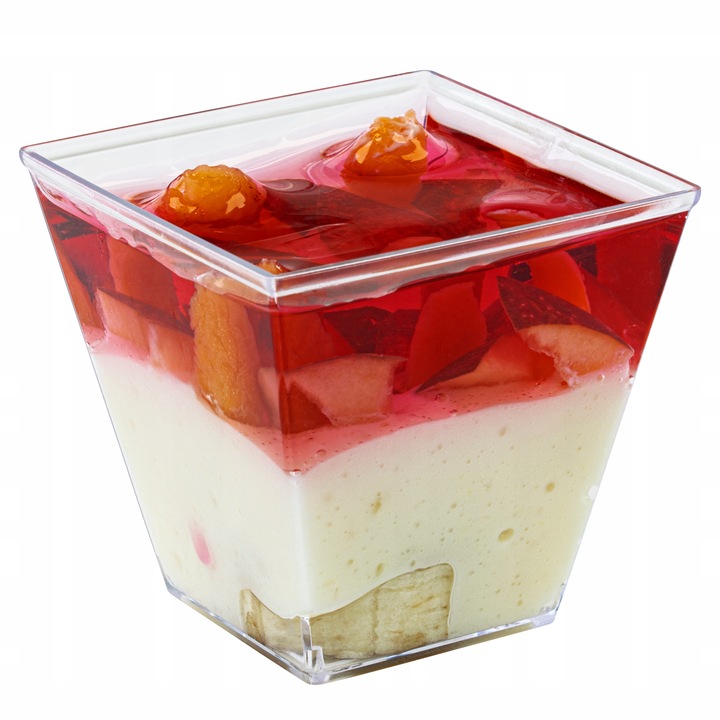 Pucharki Kwadratowe do Deserów 120ml 50szt na Przekąski Desery Pojemniki