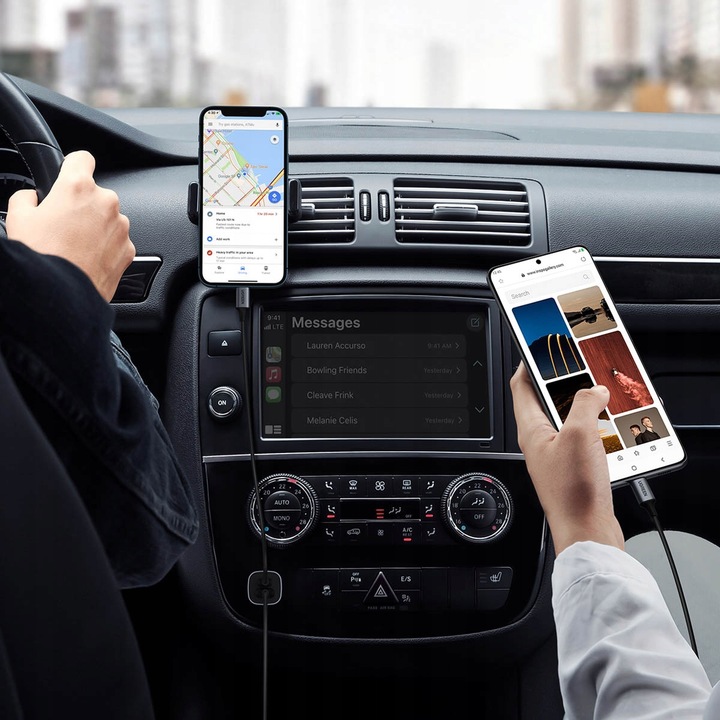 UGREEN SZYBKA ŁADOWARKA SAMOCHODOWA USB-A / USB-C 12-24V 30W