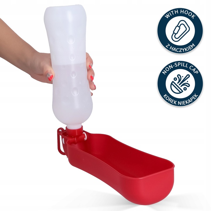 BUTELKA TURYSTYCZNA na WODĘ PSA 0,7 l BIDON Poidło Miska Podróżna PRZENO FF