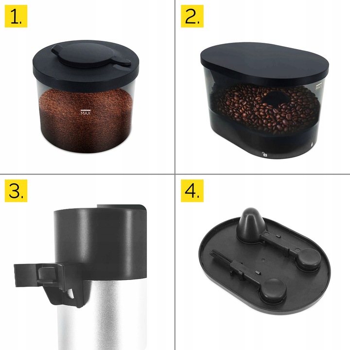 Żarnowy elektryczny młynek kawy Yoer 350W automatyczny +43 Poziomy