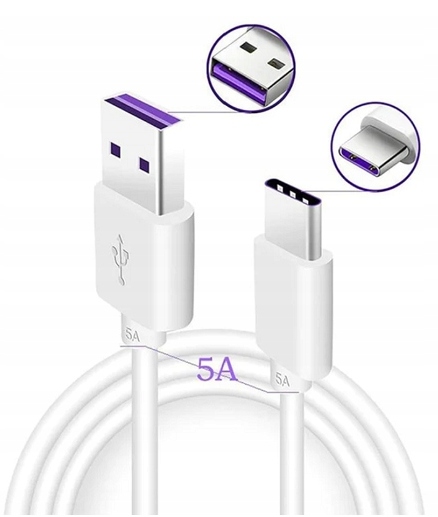 ORYGINALNY kabel HUAWEI AP71 40W 5A USB C SZYBKIE ŁADOWANIE 5A
