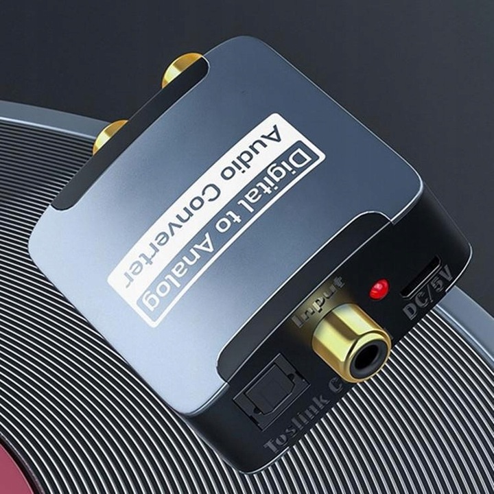 KONWERTER PRZEJŚCIÓWKA DAC ADAPTER OPTYCZNY COAXIAL TOSLINK DO 2x RCA
