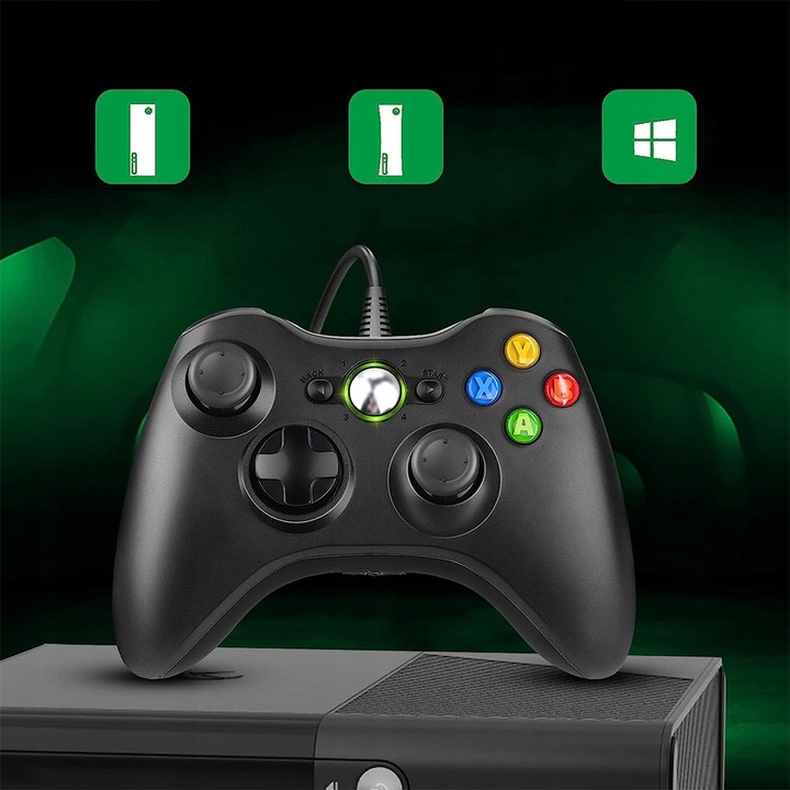 Kontroler USB Gamepad do konsoli Xbox 360/PC Win7, joystick z kablem