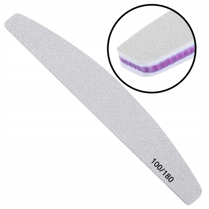 Pilniki Łódka Zebra Dwustronny Do Paznokci Manicure Pedicure 100/180 x 50