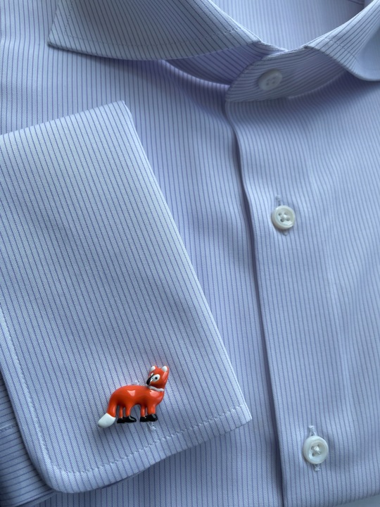 Spinki do mankietów EXC Rudy Lis Lisek Chytrusek z Kitą + Białe Etui Gratis