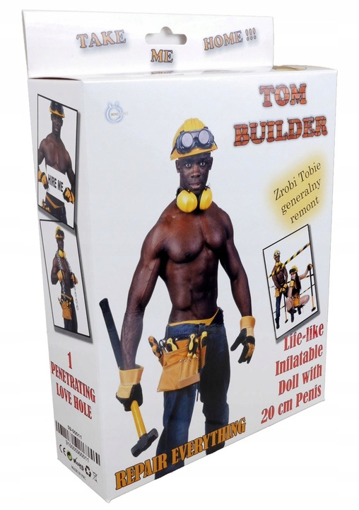Dmuchana Pompowana Męska Lalka Miłości - Tom - Builder Male Doll