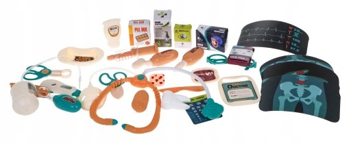 Ogromny Zestaw Lekarski Dla Dzieci Wózek RTG 29El. Stetoskop Akcesoria