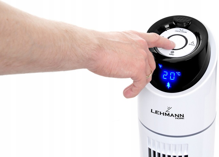 WENTYLATOR PIONOWY PODŁOGOWY KOLUMNOWY LED OSCYLACJA LEHMANN CARLINI