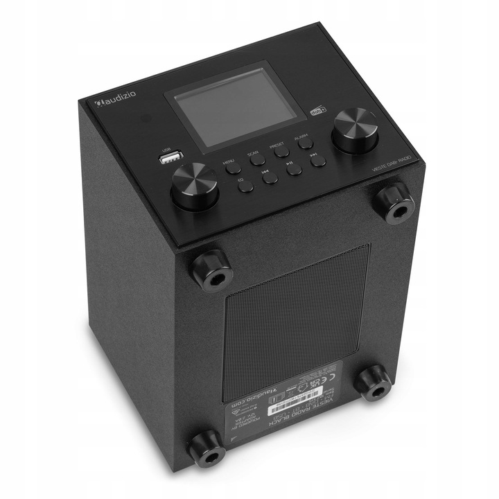 Radio DAB+ tuner FM z subwooferem czarne do kuchni salonu biura