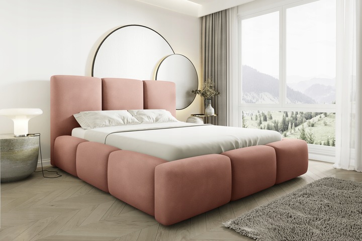 Łóżko Tapicerowane Bubble 180x200 z Pojemnikiem Stelaż Podnoszony