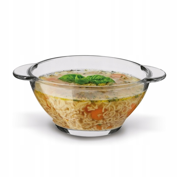 Zestaw MISECZEK Szklane BULIONÓWKI do ZUPY Z Uchwytami Tadar 6 x 400 ml