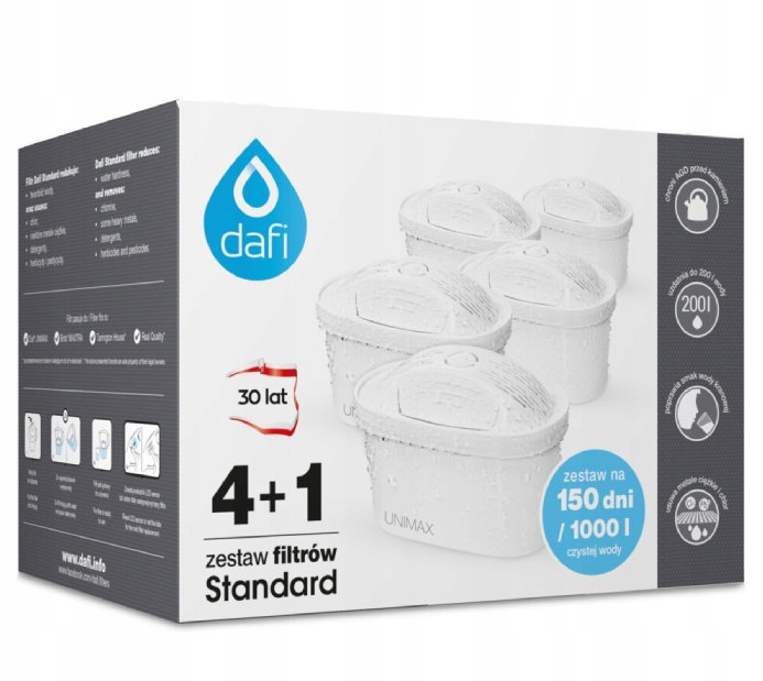 Wkłady filtrujące do dzbanka Dafi Unimax Standard ZESTAW 5 szt