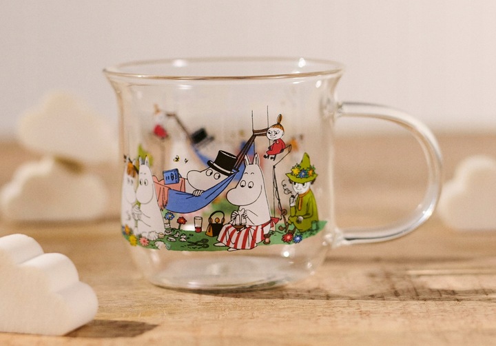 Kubek muminki przezroczysty szklany 300 ml kolorowy kubeczek