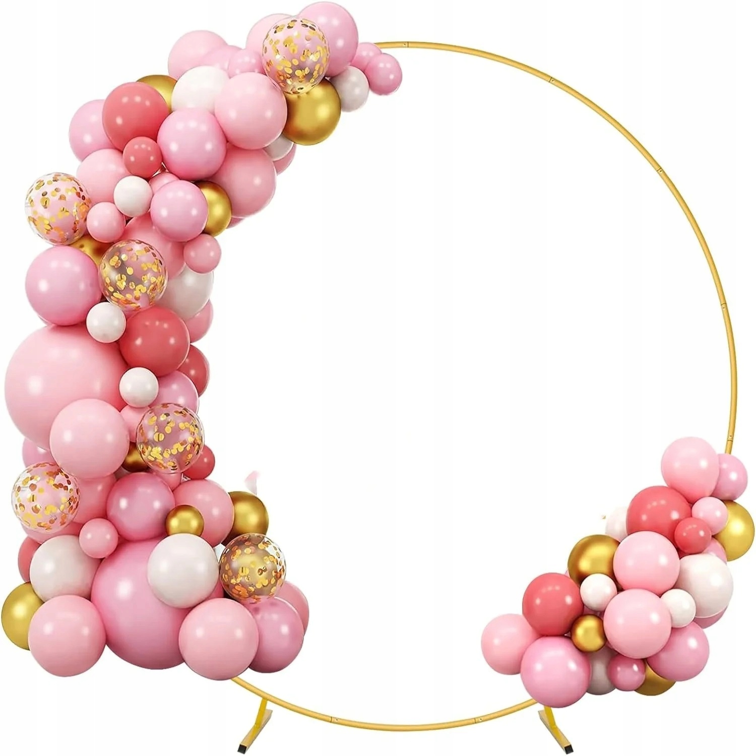 Złote Koło Na Balony Stojak Balonowy Stelaż Metalowy Ścianka Wesele 2,1M