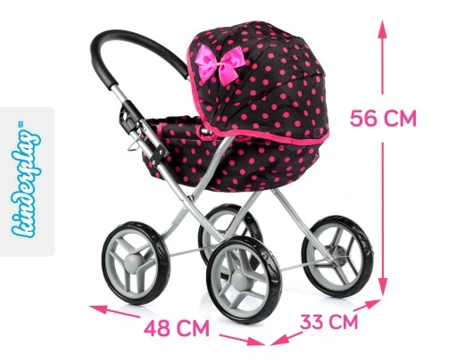 KINDERPLAY WÓZEK DLA LALEK GŁĘBOKI GONDOLA SKŁADANY DASZEK