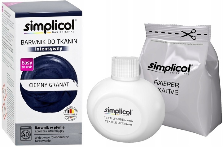 SIMPLICOL BARWNIK FARBA DO TKANIN UBRAŃ Granatowy