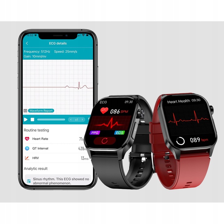 SMARTWATCH ZEGAREK DAMSKI EKG GLUKOZA CIŚNIENIE TEMPERATURA ROZMOWY MENU PL