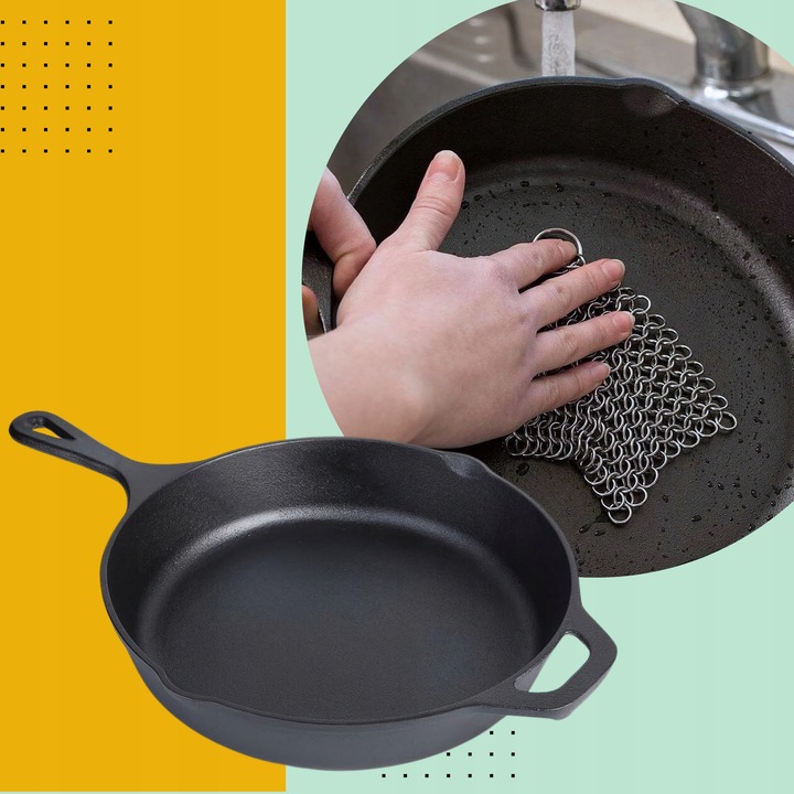 PATELNIA ŻELIWNA DUŻA 31cm INDUKCJA OGNISKO GRILL GAZ TALERZ ŻELIWNY