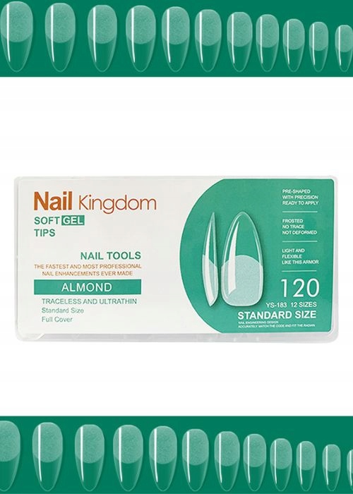 Tipsy Do Przedłużania Paznokci Migdał Almond w kasetce 120 szt.