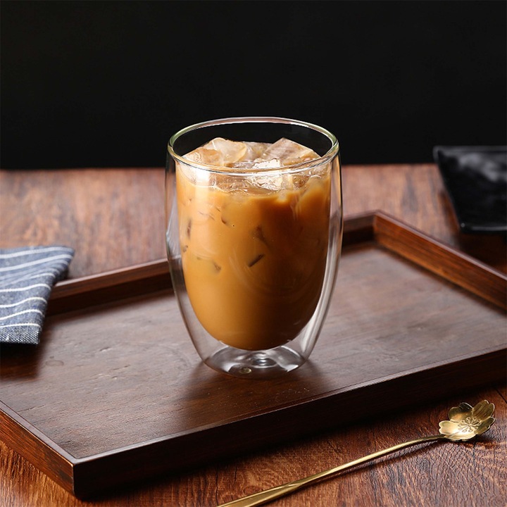 ZESTAW KOMPLET SZKLANEK TERMICZNYCH PODWÓJNE DNO DO NAPOJÓW 350 ML 6 EL