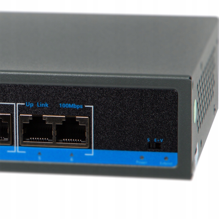 Switch POE do kamer 8xPOE 100Mbps 2xUpLINK 1Gb/s 120W BLOW Extend mode
