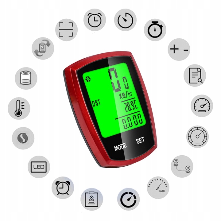 Licznik rowerowy bezprzewodowy termometr tryb noc PRĘDKOŚCIOMIERZ LCD PRO