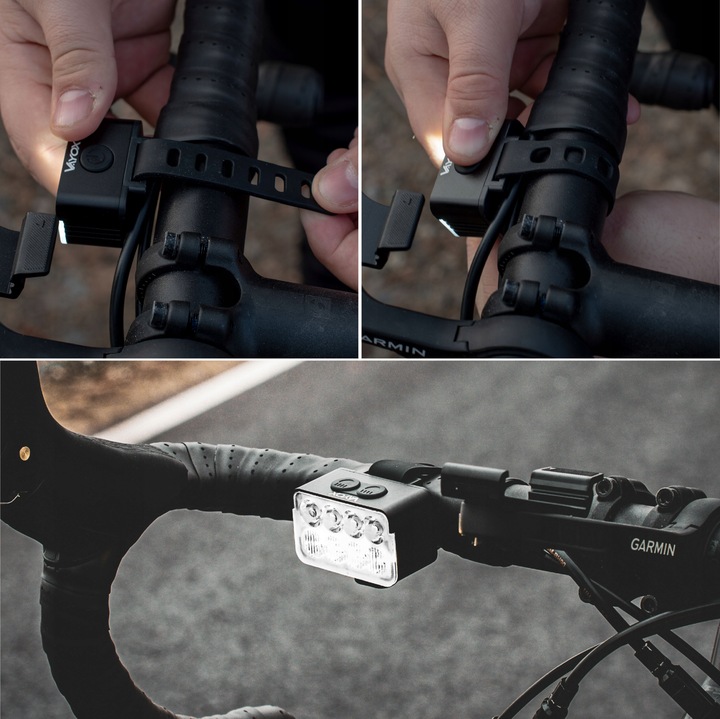 LAMPKA ROWEROWA PRZÓD 8xLED MOCNA JASNA 900LM OŚWIETLENIE ROWER USB-C VAYOX