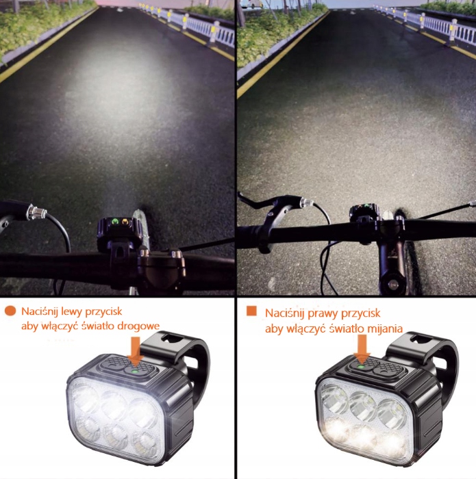 LAMPKA ROWEROWA x2 PRZÓD TYŁ SPECTER IGO 500lm NEW