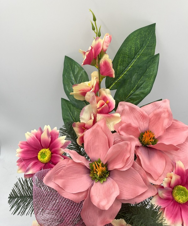 KOMPOZYCJA na cmentarz FLAKON WSAD DO WAZONU stroik na grób KWIATY