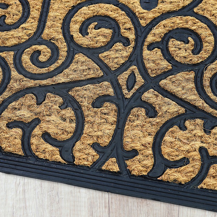 WYCIERACZKA POD DRZWI ZEWNĘTRZNA PÓŁOKRĄGŁA 40X60 DO BUTÓW KOKOSOWA BRĄZOWA