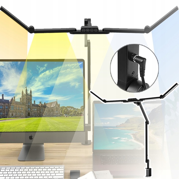 Lampa biurkowa kreślarska LED bezcieniowa z regulacją jasności barw