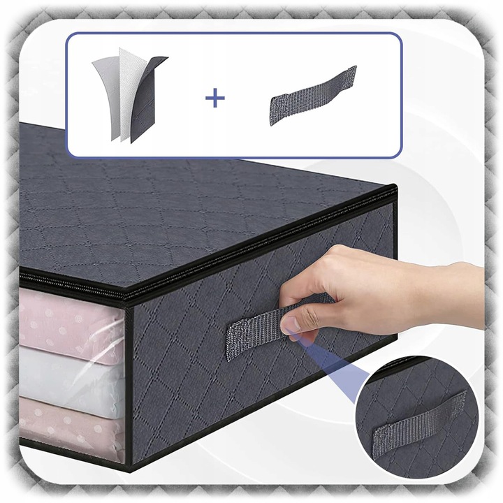 2x ORGANIZER NA POŚCIEL KOŁDRĘ POKROWIEC POJEMNIK Ubrania Pod Łóżko