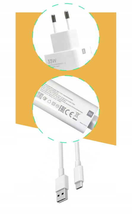 ORYGINALNA ŁADOWARKA XIAOMI MDY-11-EZ + KABEL USB-C 1 M TURBO CHARGE