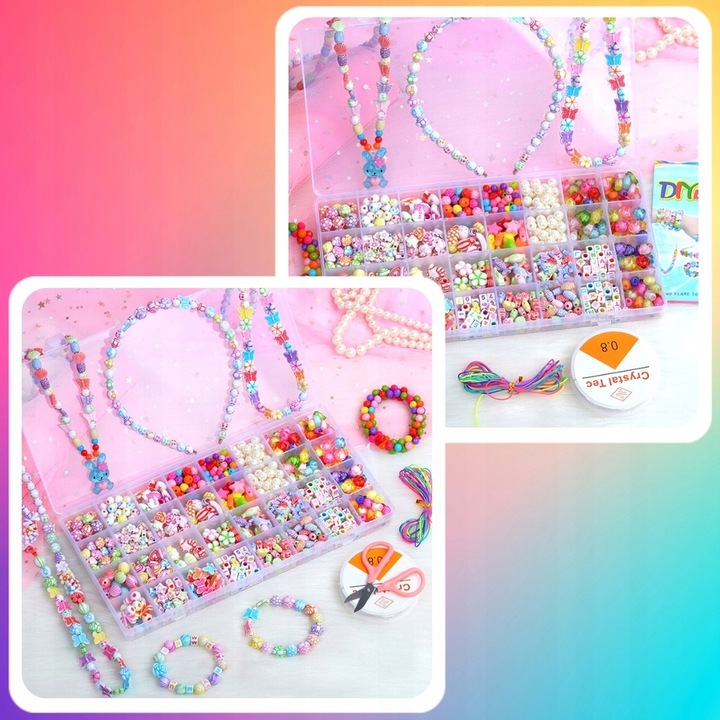 KORALIKI ZESTAW KORALIKÓW DO ROBIENIA BRANSOLETEK